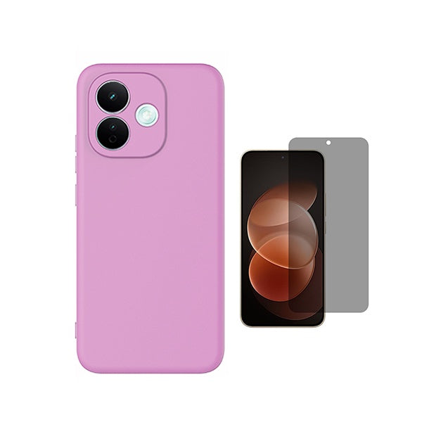 Kit Película de Vidro Temperado Privacidade + Capa Proteção Silicone GIFT4ME Para Xiaomi Redmi Note 17 Pro 5G - Rosa