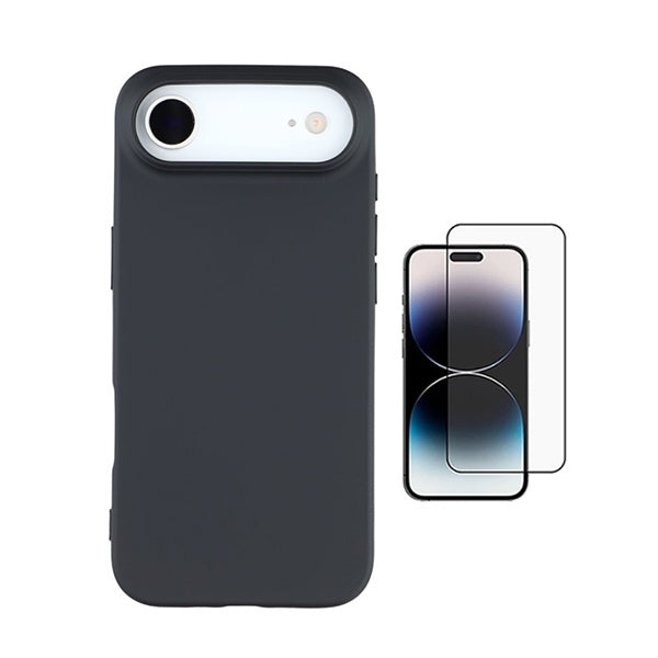 Kit Película de Vidro Temperado Gorilasglass + Capa Proteção Silicone GIFT4ME Para Apple iPhone 17 Air - Preto