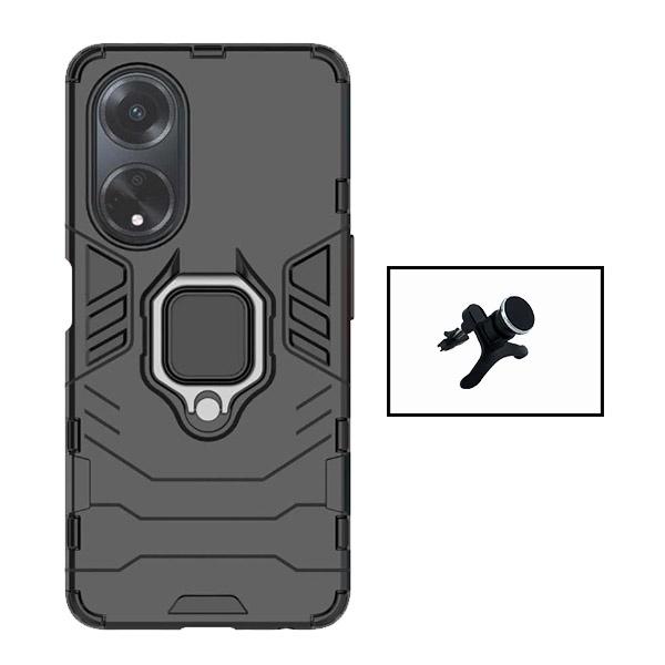 Kit Suporte Magnético Com Pernas + Capa de Proteção Militar Magnética GIFT4ME para Oppo A18 - Preto