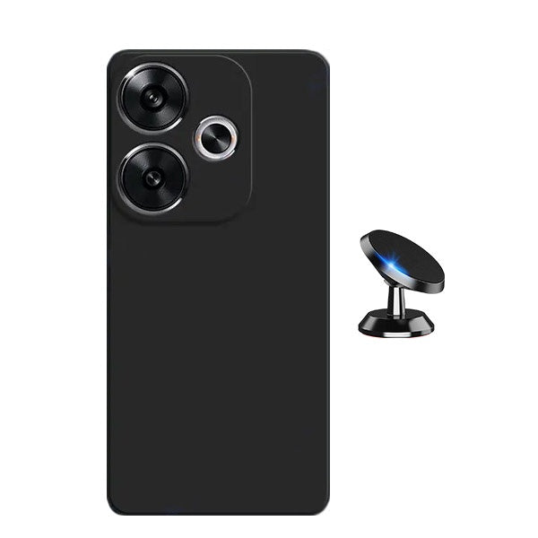 Kit Suporte Magnético + Capa Proteção Traseira Silicone GIFT4ME Compativel Com Xiaomi Poco F6 - Preto