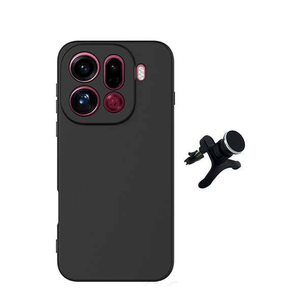 Kit Suporte Magnético Com Pernas + Capa Proteção Silicone GIFT4ME Para Oppo Find X9 Pro - Preto