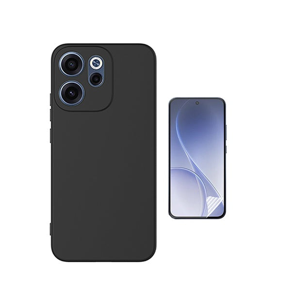 Kit Película Protectora de Hydrogel Frente + Capa Proteção Silicone GIFT4ME Para Oppo Reno15 FS - Preto