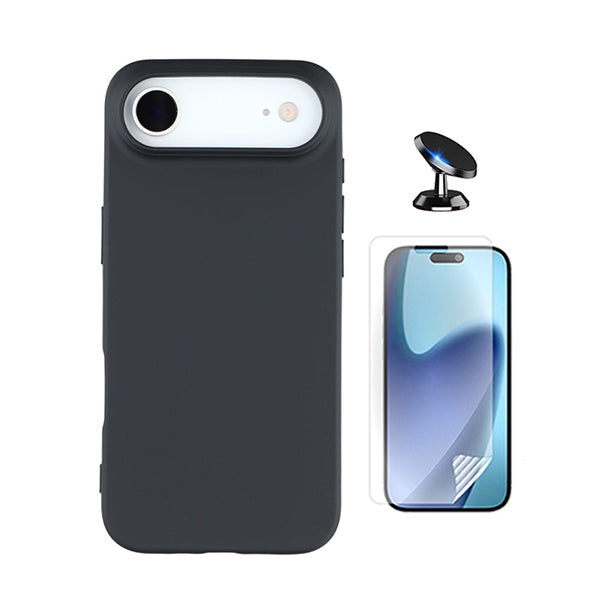 Kit Película Protectora de Hydrogel Frente + Capa Proteção Silicone + Suporte Magnético GIFT4ME Para Apple iPhone 17 Air - Preto