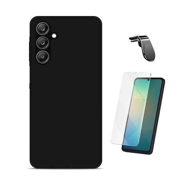 Kit Vidro Temperado Cleargorilasglass + Capa Proteção Silicone + Suporte Magnético L GIFT4ME Para Samsung Galaxy A17 5G - Preto