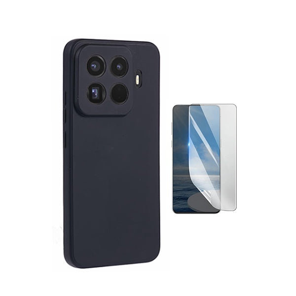 Kit Película Protectora de Hydrogel Frente + Capa Proteção Silicone GIFT4ME Para Xiaomi 15T Pro 5G - Preto