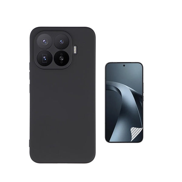 Kit Película Protectora de Hydrogel Frente + Capa Proteção Silicone GIFT4ME Para Xiaomi 17T Pro 5G - Preto