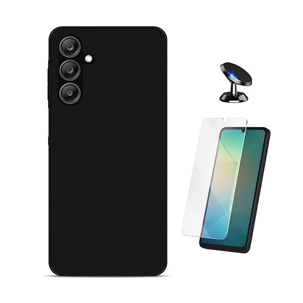 Kit Vidro Temperado Cleargorilasglass + Capa Proteção Silicone + Suporte de Carro GIFT4ME Para Samsung Galaxy A17 - Preto