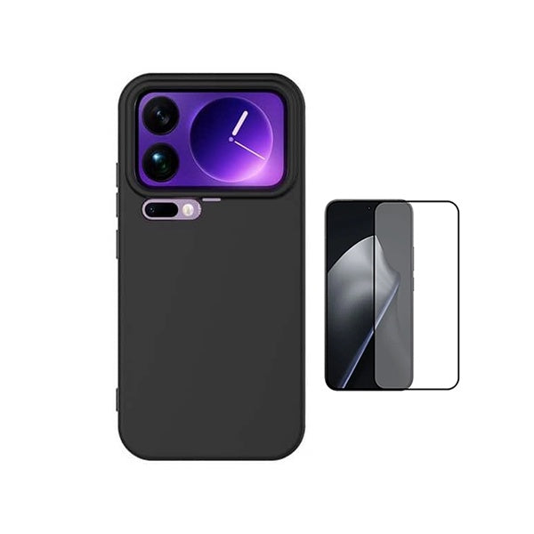Kit Película de Vidro Temperado Gorilasglass + Capa Proteção Silicone GIFT4ME Para Xiaomi 17 Pro 5G - Preto
