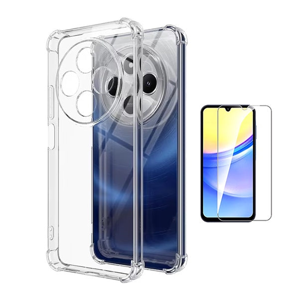 Kit Capa Super Proteção + Película de Vidro Temperado Gift4Me Para Xiaomi Poco C75 - Transparente
