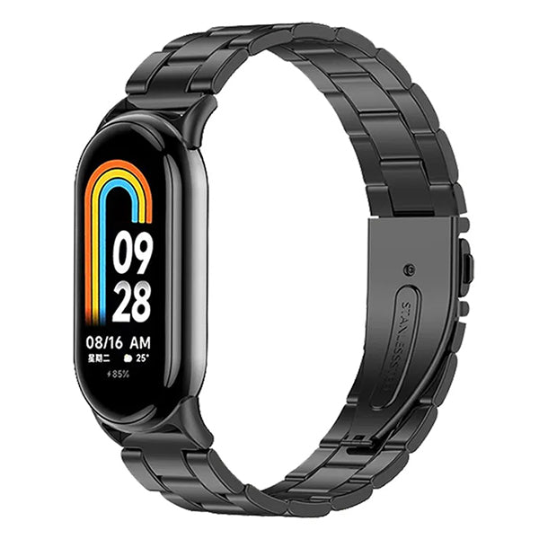 Bracelete de Aço + Ferramenta GIFT4ME Compativel Com Xiaomi Smart Band 9 - Preto