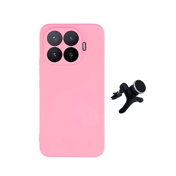 Kit Suporte Magnético Com Pernas + Capa Proteção Silicone GIFT4ME Para Xiaomi 17T Pro 5G - Rosa
