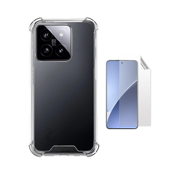 Kit Capa Traseira Super Proteção + Película de Hydrogel Frente Transparente Gift4Me Para Xiaomi 15 - Transparente