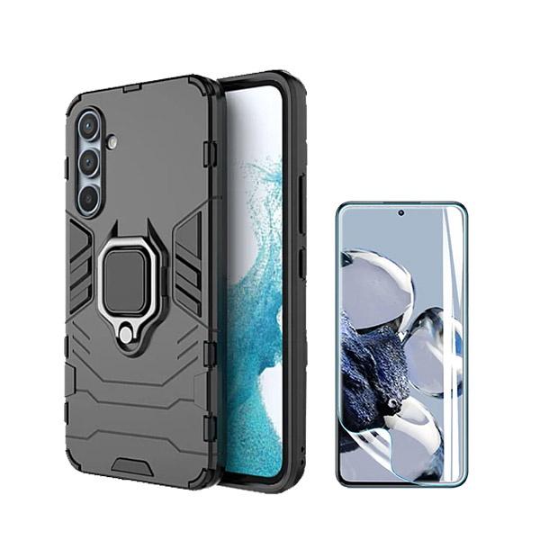 Kit Película ProtectOra de Hydrogel Frente + Capa de Proteção Militar Magnética GIFT4ME para Samsung Galaxy A55 5G - Preto