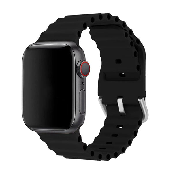 Bracelete Silicone Ondulada GIFT4ME Para Apple Watch Series 11 - 42mm - Preto