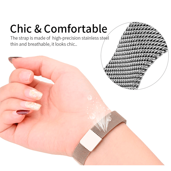 Bracelete Milanese Com Fecho Magnético GIFT4ME Para Samsung Galaxy Watch8 Classic - 46mm Bluetooth + 4G - Cinza