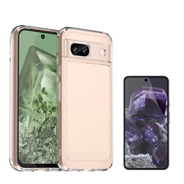 Kit Capa Traseira Super Proteção + Película de Hydrogel Frente Transparente Gift4Me Para Google Pixel 8A - Transparente