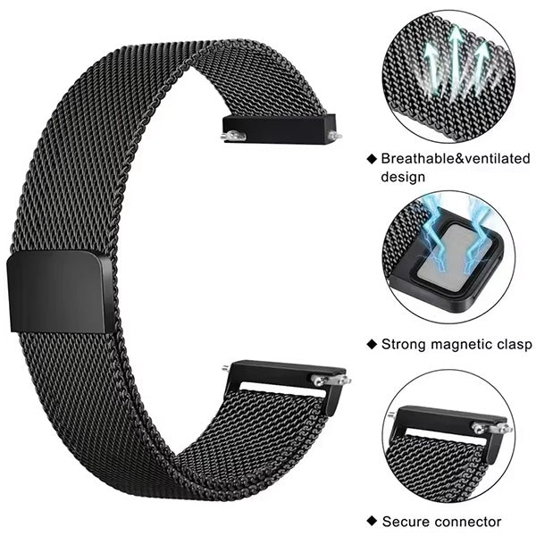 Bracelete Milanese Com Fecho Magnético GIFT4ME Para Oppo Watch X2 Mini - Preto