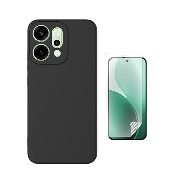 Kit Película Protectora de Hydrogel Frente + Capa Proteção Silicone GIFT4ME Para Oppo Reno14 - Preto