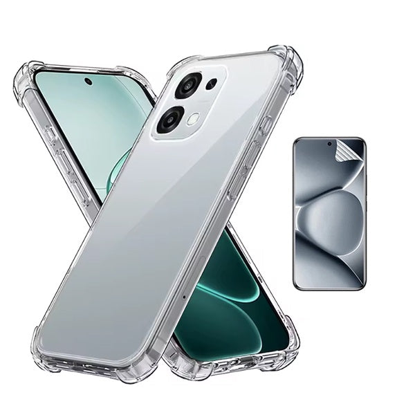 Kit Capa Traseira Super Proteção + Película de Hydrogel Frente Transparente GIFT4ME Para Oppo A6 Pro 4G - Transparente