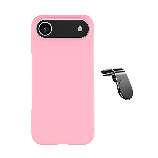 Kit Suporte de Carro Magnético L + Capa Proteção Silicone GIFT4ME Para Apple iPhone 17 Air - Rosa