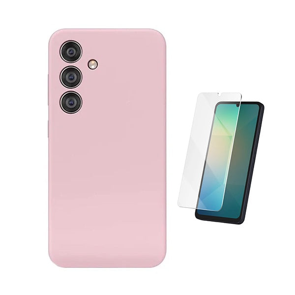 Kit Vidro Temperado Cleargorilasglass + Capa Proteção Silicone GIFT4ME Para Samsung Galaxy A17 5G - Rosa