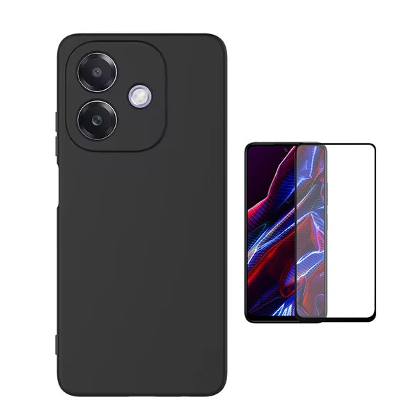 Kit Película de Vidro Temperado Gorilasglass + Capa Proteção Silicone Gift4Me Para Oppo A40 - Preto
