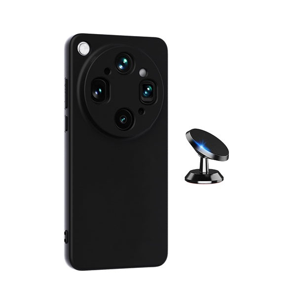 Kit Suporte Magnético + Capa Proteção Silicone GIFT4ME Para Oppo Find X9 Ultra - Preto