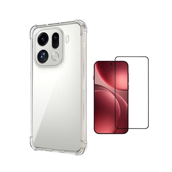 Kit Capa Super Proteção + Película de Vidro Temperado Gorilasglass GIFT4ME Para Oppo Find X9 Pro - Transparente