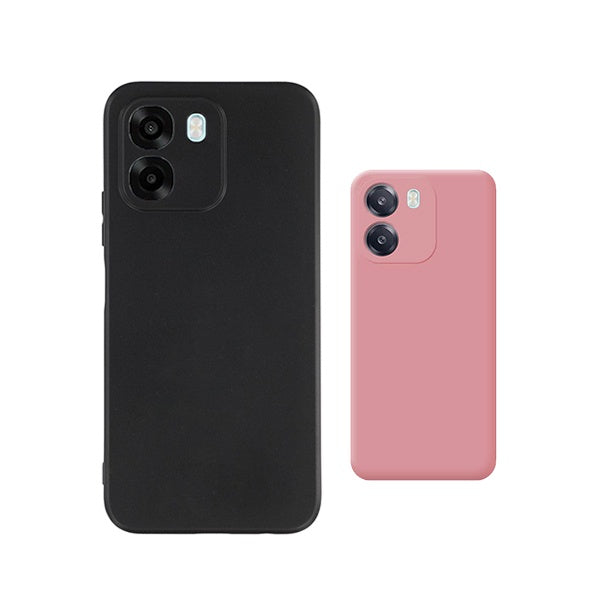 Kit 2x Capa Proteção Silicone GIFT4ME Para Oppo A6 5G - Preto / Rosa