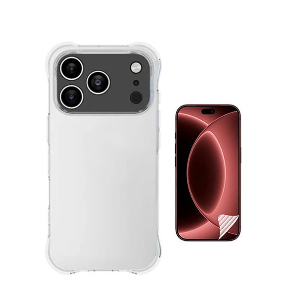 Kit Capa Traseira Super Proteção + Película de Hydrogel Frente Transparente GIFT4ME Para Apple iPhone 18 Pro Max - Transparente