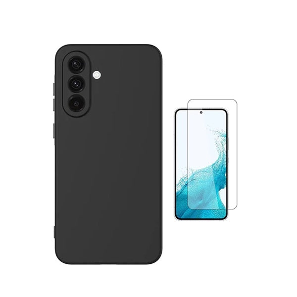 Kit Vidro Temperado Cleargorilasglass + Capa Proteção Silicone GIFT4ME Para Samsung Galaxy A37 5G - Preto