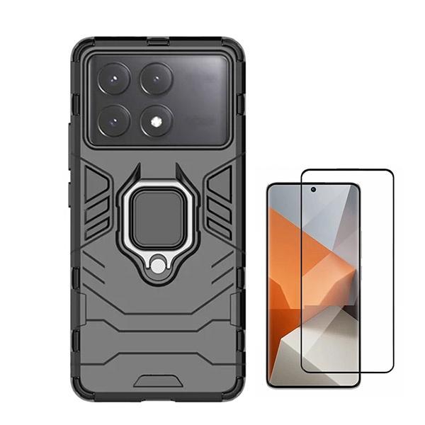 Kit Película de Vidro Temperado GOrilasGlass + Capa de Proteção Militar Magnética GIFT4ME para Xiaomi Poco X6 Pro - Preto