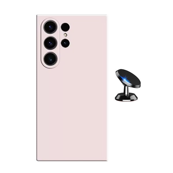 Kit Suporte Magnético + Capa Proteção Silicone Gift4Me Para Samsung Galaxy S25 Ultra - Rosa