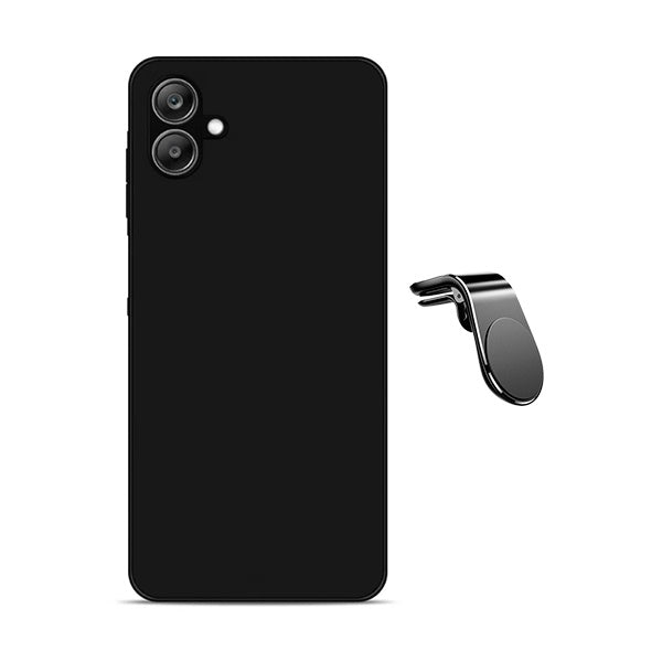 Kit Suporte de Carro Magnético L + Capa Proteção Silicone GIFT4ME Para Samsung Galaxy A07 - Preto