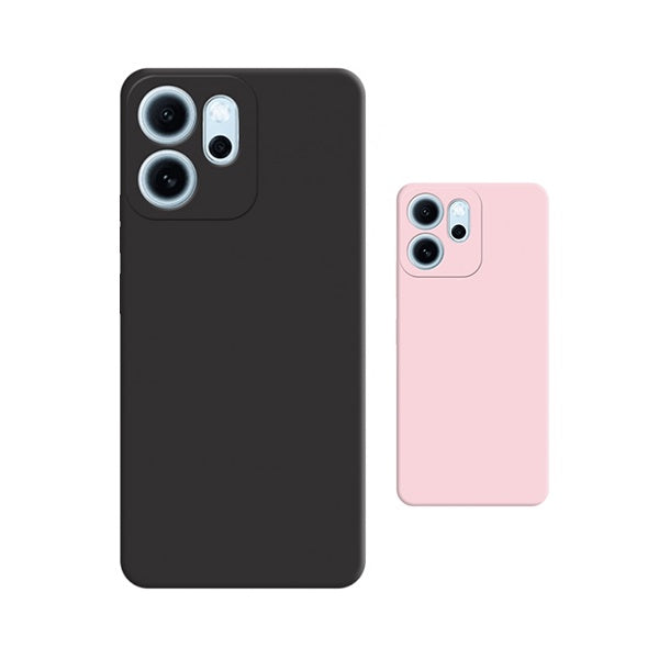 Kit 2x Capa Proteção Silicone GIFT4ME Para Oppo Reno14 F 5G - Preto / Rosa