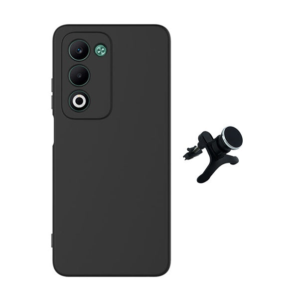 Kit Suporte Magnético Com Pernas + Capa Proteção Silicone GIFT4ME Para Oppo A5 4G - Preto