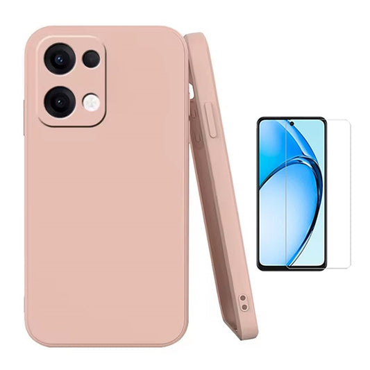 Kit Vidro Temperado Cleargorilasglass + Capa Proteção Silicone GIFT4ME Para Oppo Reno13 - Rosa