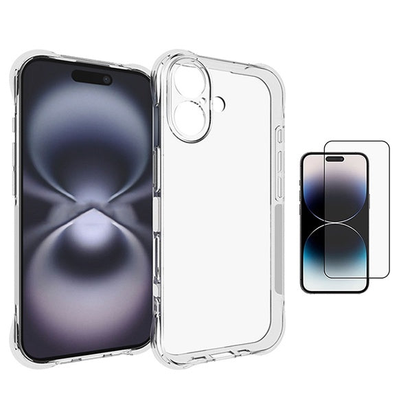 Kit Capa Super Proteção + Película de Vidro Temperado Gorilasglass GIFT4ME Para Apple iPhone 17 - Transparente