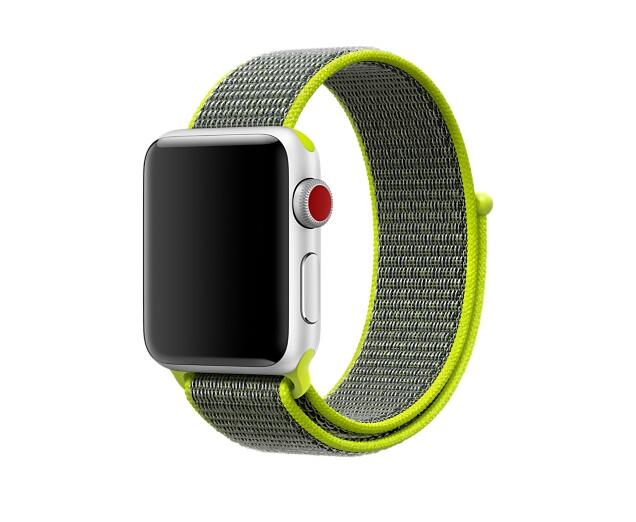 Bracelete Nylon GIFT4ME Para Apple Watch Series 12 - 42mm - Verde Fluorescente