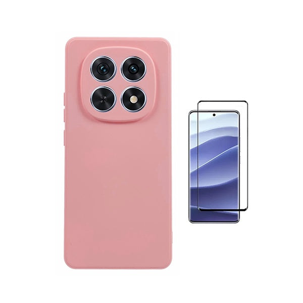 Kit Película de Vidro Temperado Gorilasglass Curvado + Capa Proteção Silicone GIFT4ME Para Xiaomi Redmi Note 15 5G - Rosa