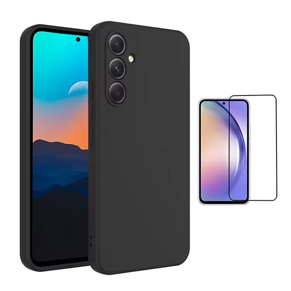 Kit Película de Vidro Temperado Gorilasglass + Capa Proteção Silicone Gift4Me Para Samsung Galaxy A26 5G - Preto