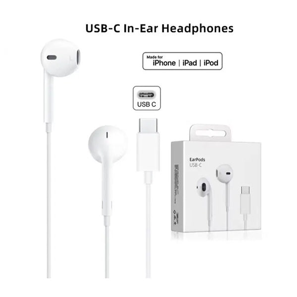 Auriculares Earphones USB-C Headset GIFT4ME Para Apple iPhone 15 - Branco