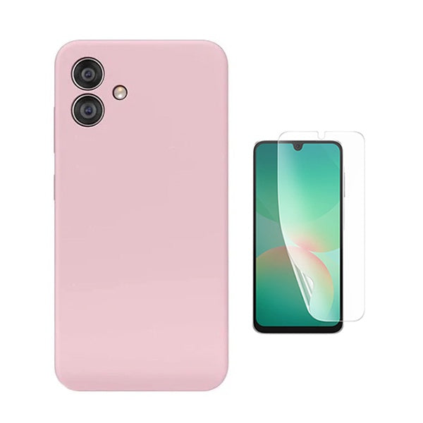 Kit Película Protectora de Hydrogel Frente + Capa Proteção Silicone GIFT4ME Para Samsung Galaxy A07 - Rosa