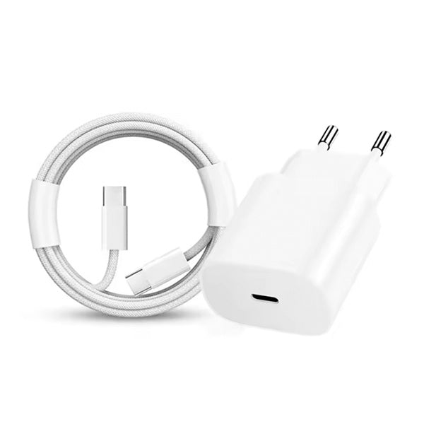 Kit Base de Carregador Type C Fastcharge 35W + Cabo de Carregamento Type C - Type C 60w   GIFT4ME Para Apple iPhone 18 Pro - Branco
