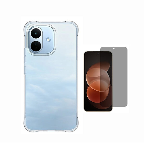 Kit Capa Super Proteção + Película de Vidro Temperado Privacidade GIFT4ME Para Xiaomi Redmi Note 17 Pro 5G - Transparente