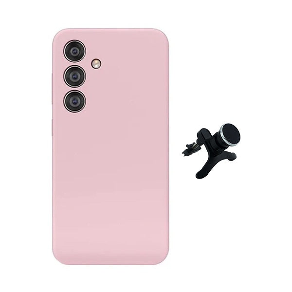 Kit Suporte Magnético Com Pernas + Capa Proteção Silicone GIFT4ME Para Samsung Galaxy A17 - Rosa