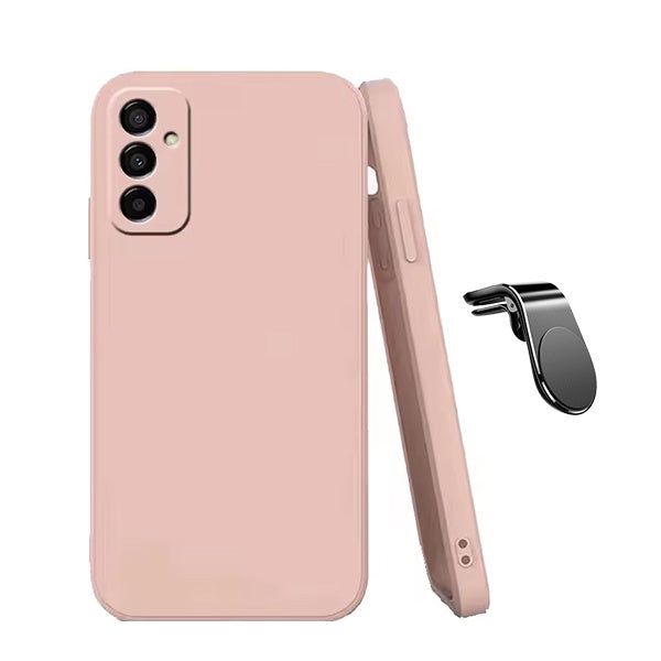 Kit Suporte de Carro Magnético L + Capa Proteção Silicone Gift4Me Para Samsung Galaxy M23 5G - Rosa