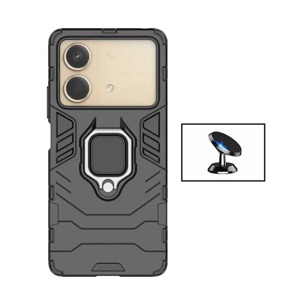 Kit Suporte Magnético + Capa de Proteção Militar Magnética GIFT4ME para Xiaomi Poco X6 Neo - Preto