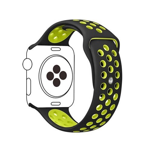 Bracelete Desportiva GIFT4ME Compativel Com Apple Watch Series 10 - 42mm - Preto / Verde