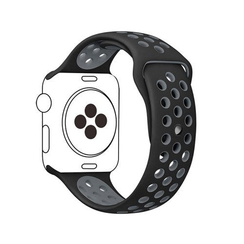 Bracelete Desportiva GIFT4ME Para Apple Watch Series 12 - 46mm - Preto / Cinza